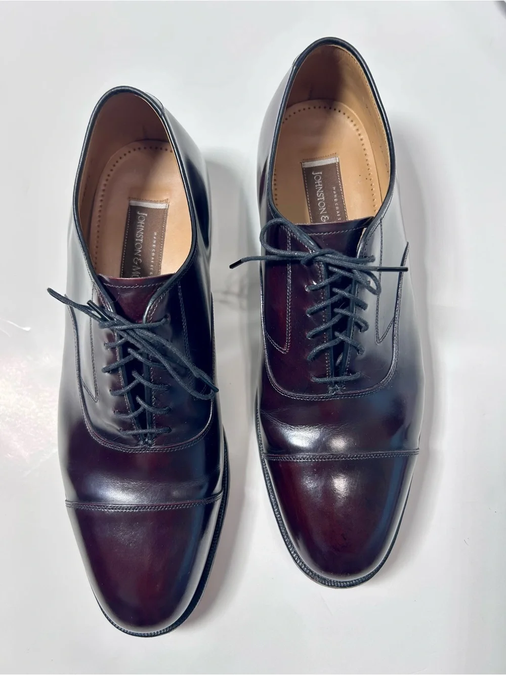 Johnson & Murphy Burgundy Cap Toe Oxford Dress Shoes Men’s 9.5 E/C